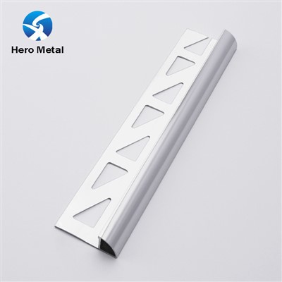 Trim Ubin Tepi Krom Bulat Seperempat Aluminium
